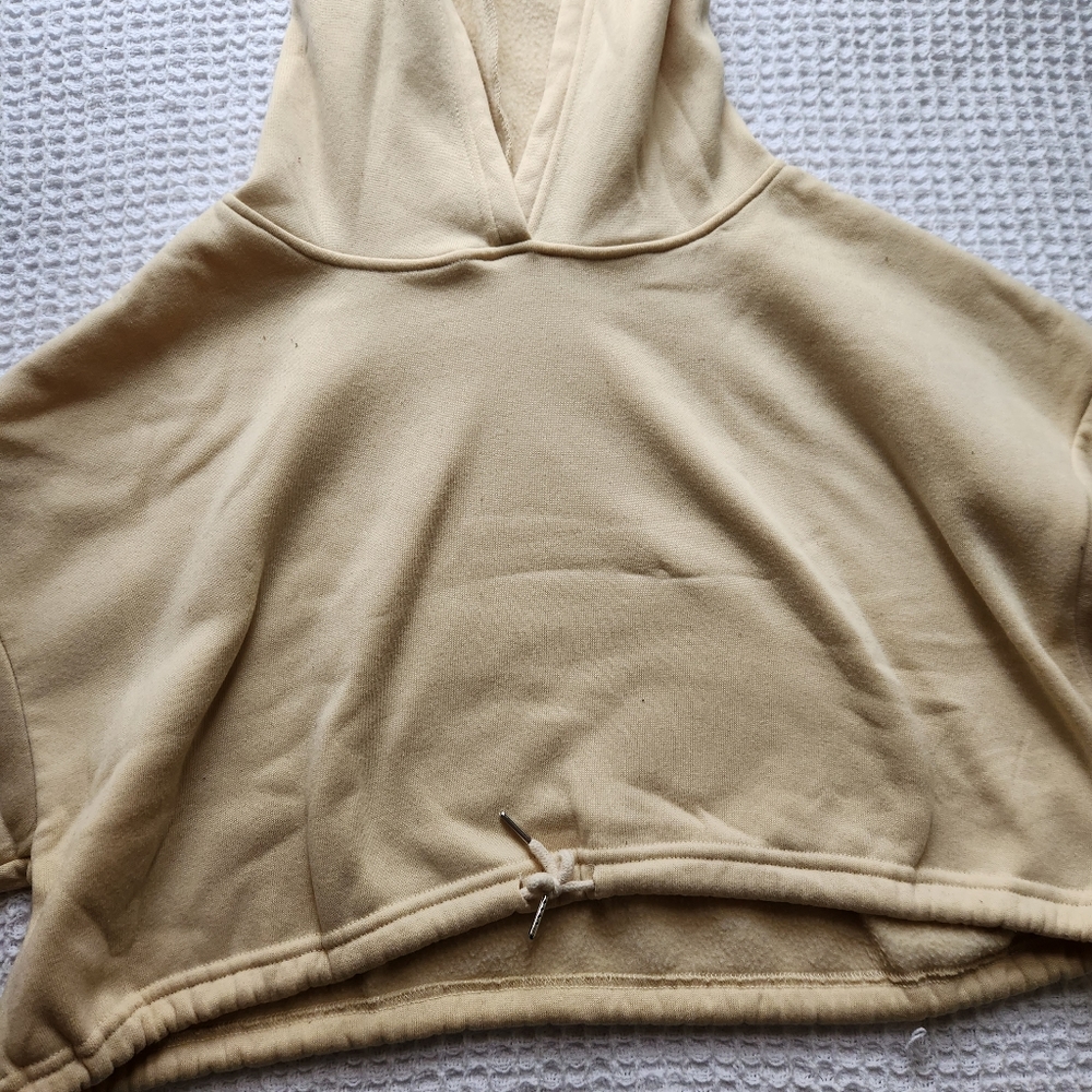 yellow cropped hoodie